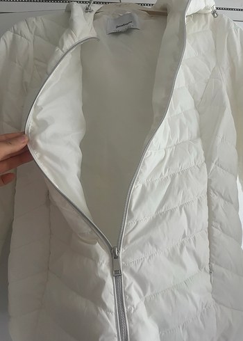 Stradivarius Beyaz Mini Pamuklu Ceket - Görsel 2