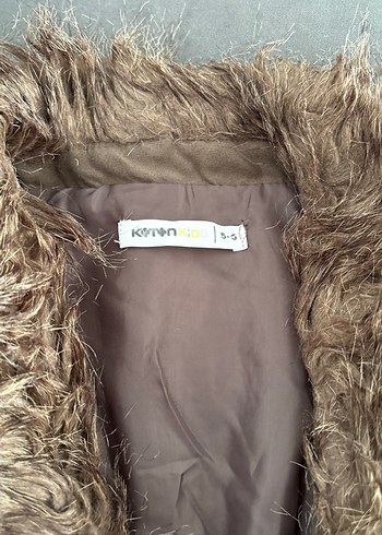 Kahverengi Süet cocuk Kürklü Yelek - Görsel 2