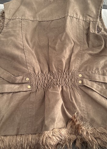 Kahverengi Süet cocuk Kürklü Yelek - Görsel 3