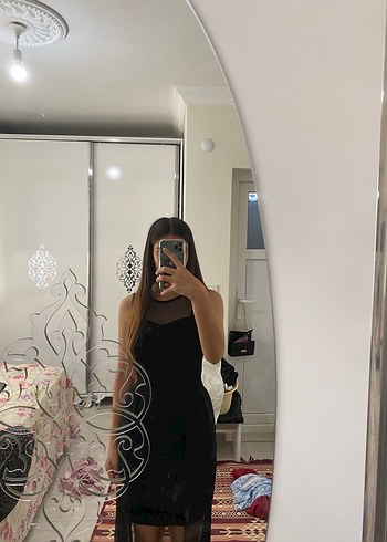 Diğer Siyah Transparan Strappy Midi Gotik Elbise