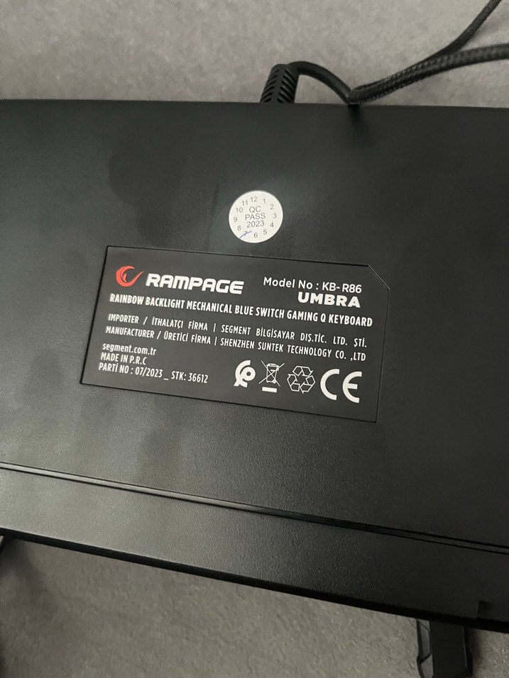 Kablolu Siyah Mekanik Klavye rampage - Görsel 3