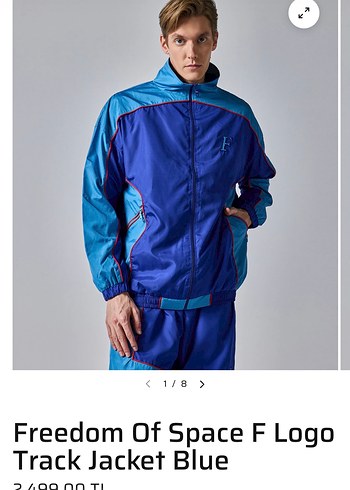 Mavi Fermuarlı Erkek Rüzgarlık - Görsel 4