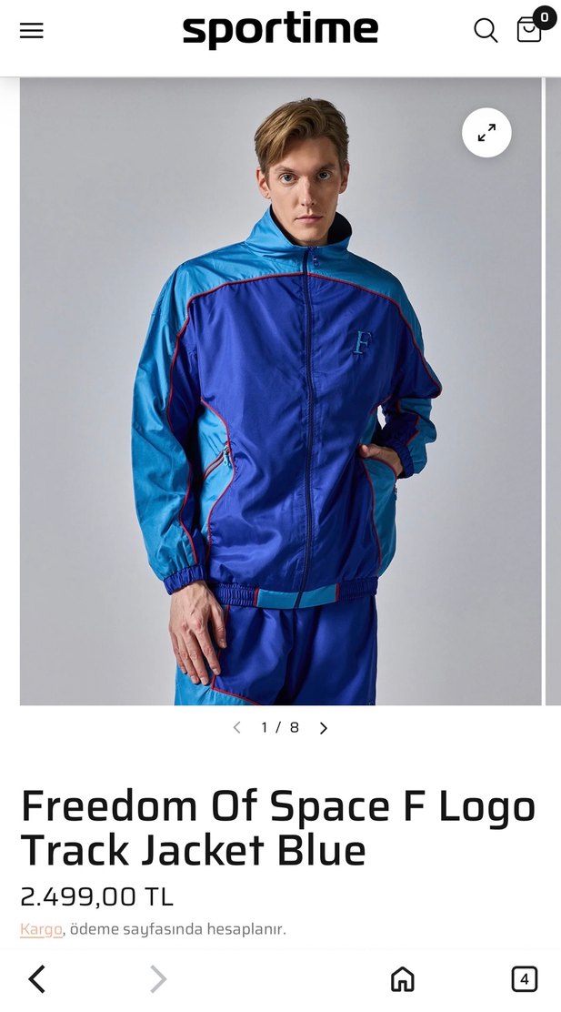 Mavi Fermuarlı Erkek Rüzgarlık - Görsel 4