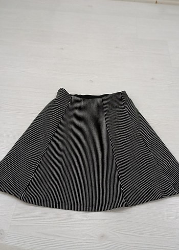 Bershka Gri Çizgili Düğmeli Mini Hamile Bluzu