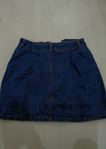 Diğer Düğmeli Mavi Denim Mini Etek