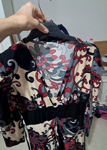 Bordo Vintage Bohem Uzun Elbise - Görsel 7