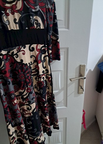 Bordo Vintage Bohem Uzun Elbise - Görsel 4