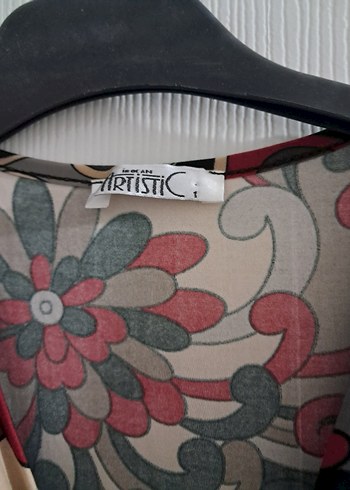 Bordo Vintage Bohem Uzun Elbise - Görsel 2