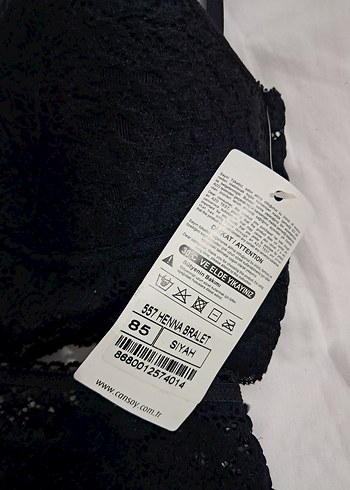 Siyah Bralet Dantel Sütyen ve Külot Takımı 85 beden - Görsel 4