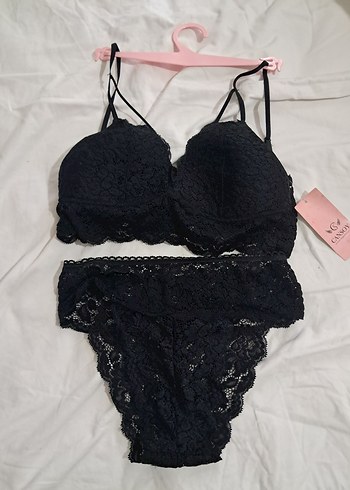 Siyah Bralet Dantel Sütyen ve Külot Takımı 85 beden - Görsel 6