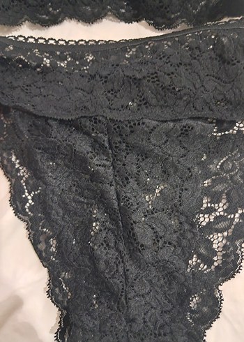 Siyah Bralet Dantel Sütyen ve Külot Takımı 85 beden - Görsel 3