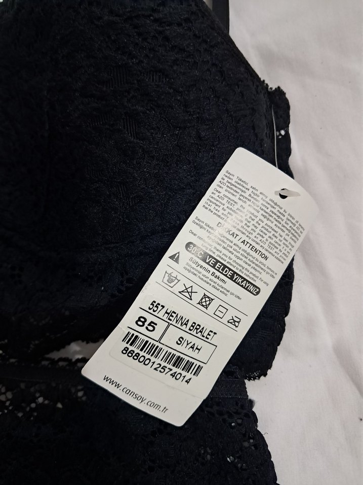 Siyah Bralet Dantel Sütyen ve Külot Takımı 85 beden - Görsel 4
