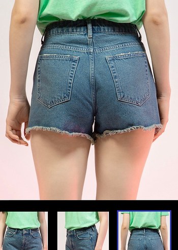 38 Beden Salaş Kesim Mavi Denim Mini Şort