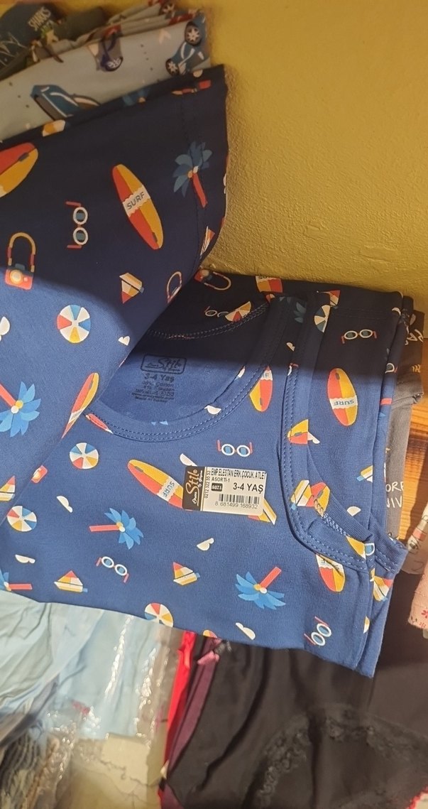 Çok Renkli Baskılı Gri Çocuk Atlet ADET FİYATIDIR TAM PENYEDİR - Görsel 5