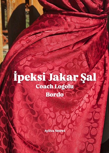 Gri Drapeli Kadın Şal - Coach Logolu - Görsel 2