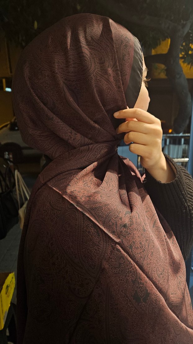 Bordo Hint İpeği Şal  - Levid'or - Görsel 3