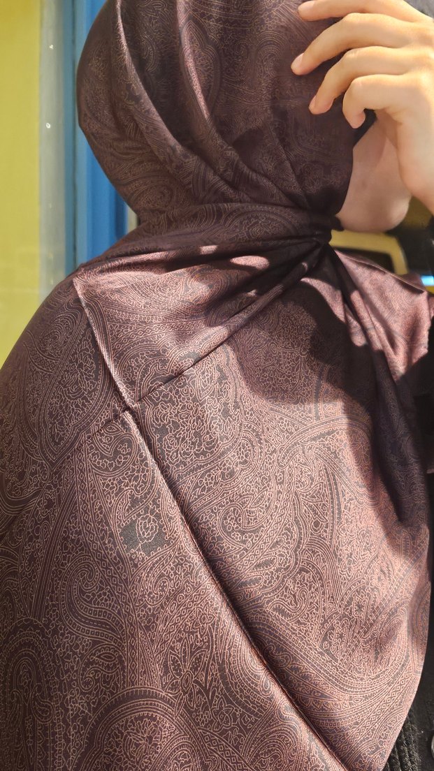 Bordo Hint İpeği Şal  - Levid'or - Görsel 4