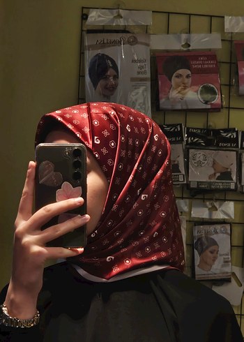 Bordo Desenli Kadın Eşarp Pierre Cardin - Görsel 3