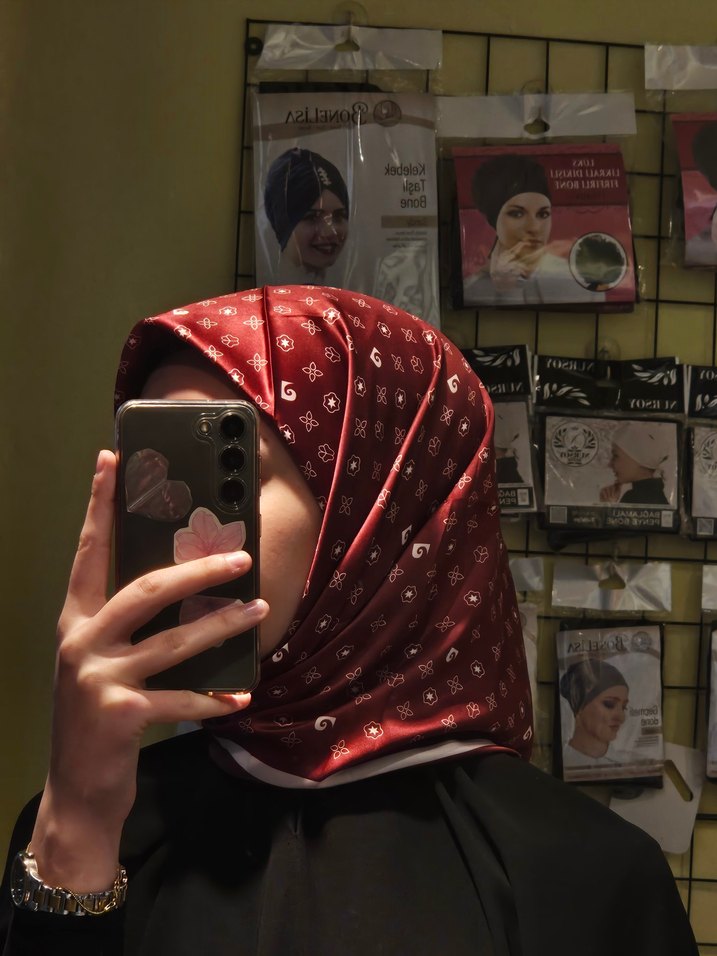 Bordo Desenli Kadın Eşarp Pierre Cardin - Görsel 3