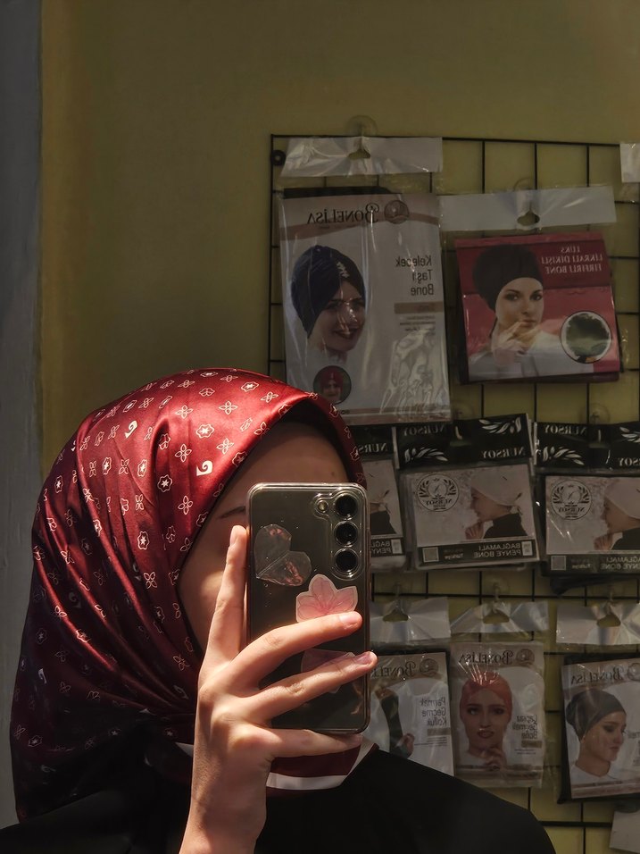 Bordo Desenli Kadın Eşarp Pierre Cardin - Görsel 2