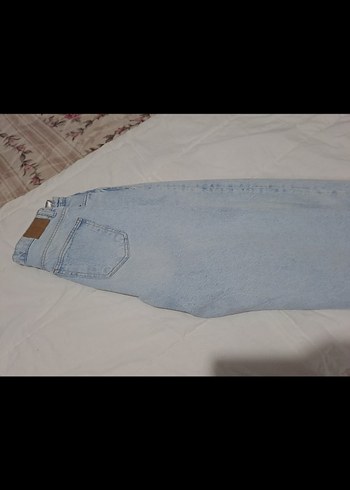 Koton Kadın Mavi Pastel Midi Bol Kesim Denim Pantolon - Görsel 5