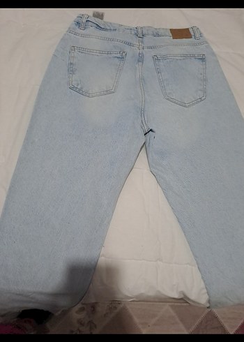 Koton Kadın Mavi Pastel Midi Bol Kesim Denim Pantolon - Görsel 6