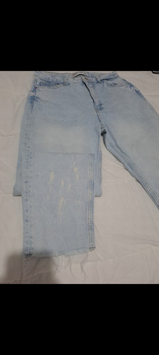 Koton Kadın Mavi Pastel Midi Bol Kesim Denim Pantolon - Görsel 4