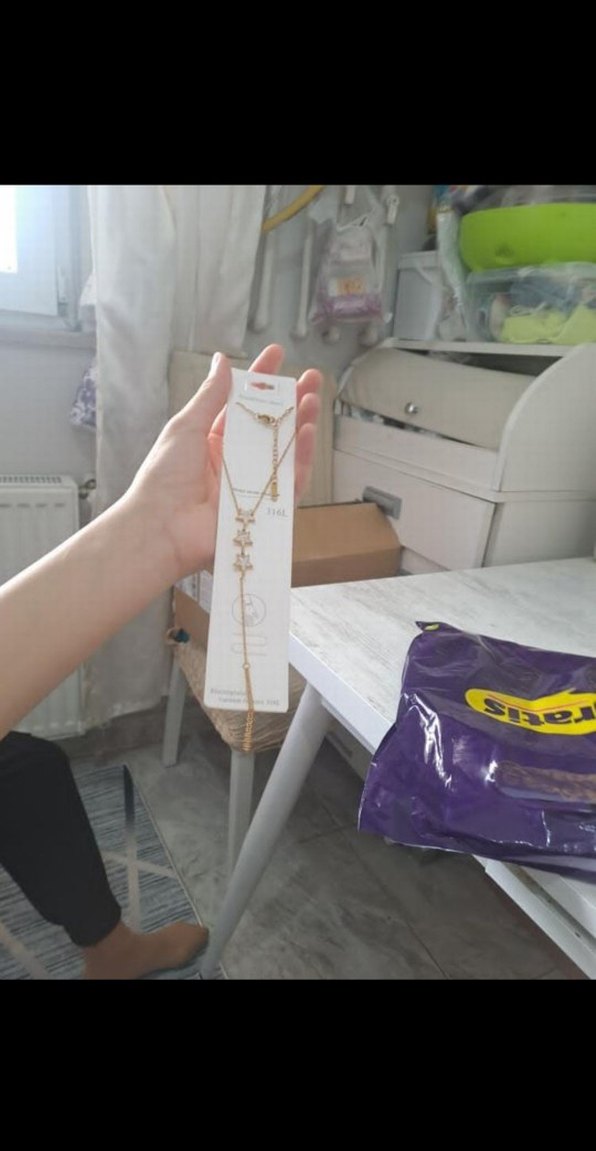 Altın Renkli Yıldızlı Kadın El Zinciri - Görsel 5