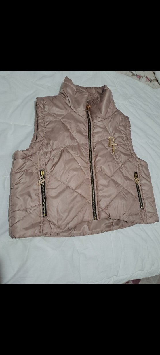 Bej Kısa Fermuarlı Kadın Yelek - Görsel 5