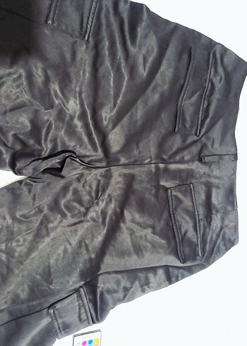 Siyah Kadın Midi Saten Rahat Kesim Pantolon - Görsel 4