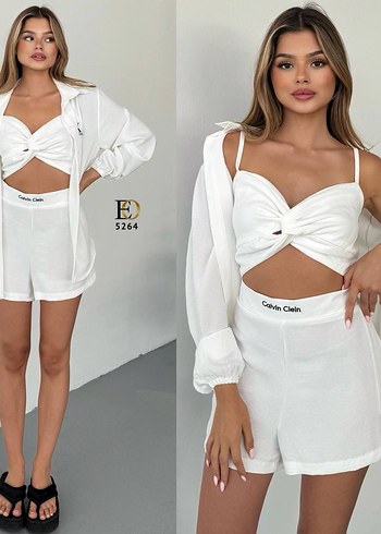 Calvin Klein Bej Keten Mini Kadın Tulum(S/M/L/XL var)