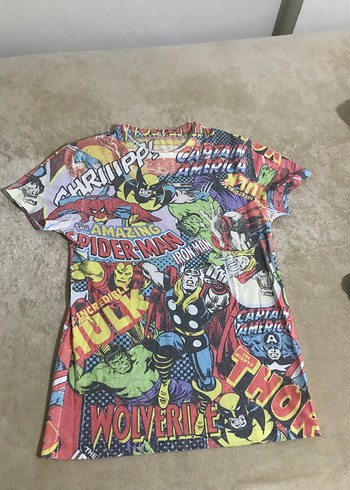 Renkli Pop Kültür Baskılı Erkek Tişörtü