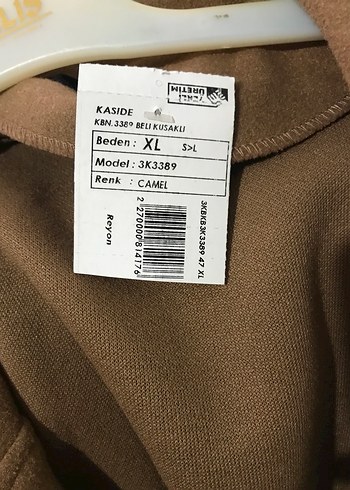 xl Beden Bej Uzun Kuşaklı Kadın Kaban