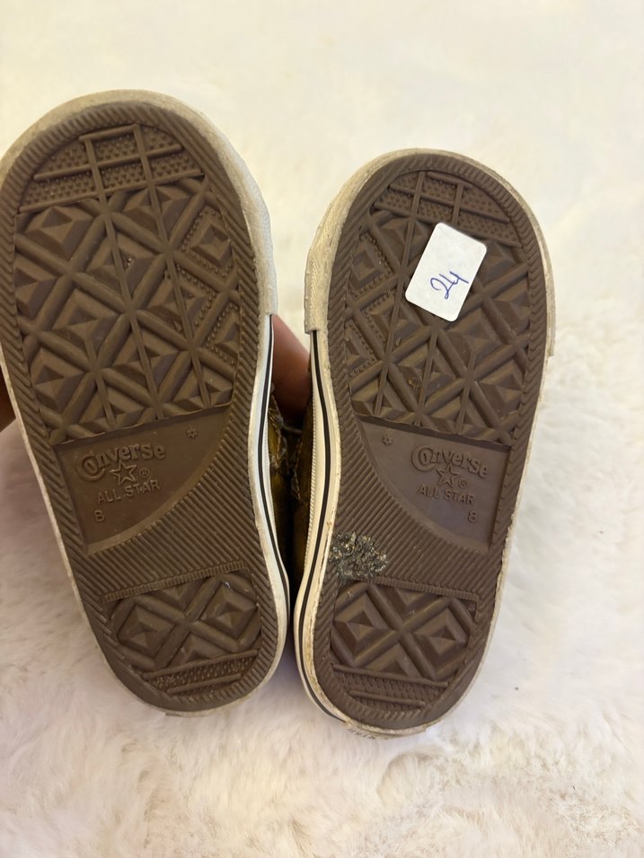 24 Numara Kız Çocuk Altın Renkli Cırt Cırtlı Spor Ayakkabı - Görsel 2