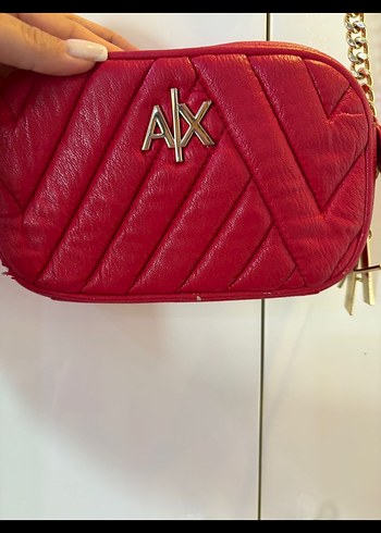 Armani Exchange Kırmızı Zincir Detaylı Deri Kadın Çanta - Görsel 2