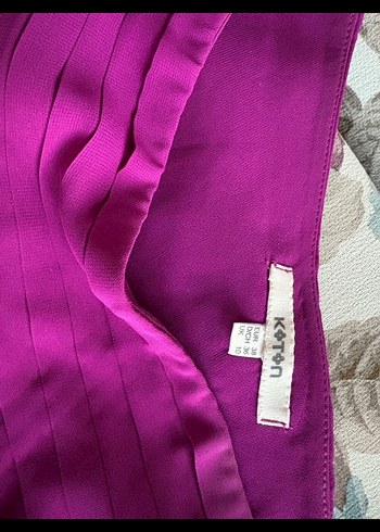 Koton Mor Straplez Uzun Pilili Abiye Elbise - Görsel 5