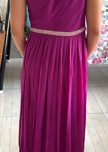 Koton Mor Straplez Uzun Pilili Abiye Elbise - Görsel 3