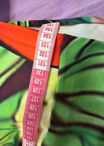 KeiKei 38 Beden Renkli Drapeli Straplez Uzun Elbise - Görsel 7