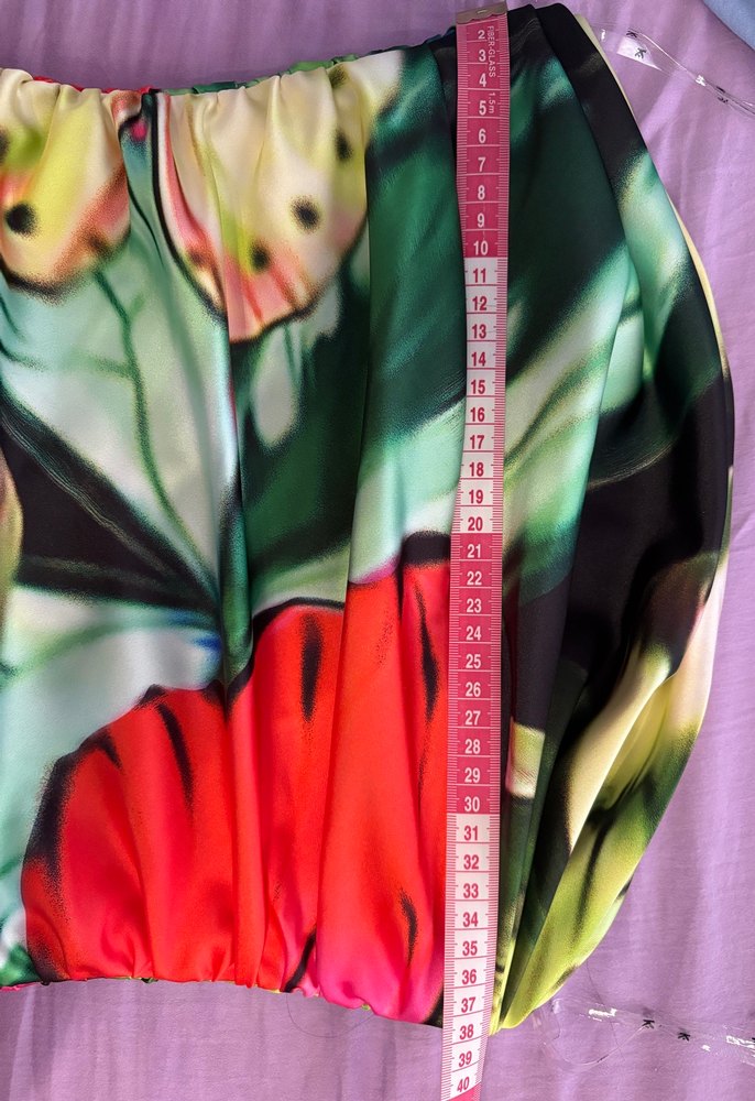 KeiKei 38 Beden Renkli Drapeli Straplez Uzun Elbise - Görsel 4