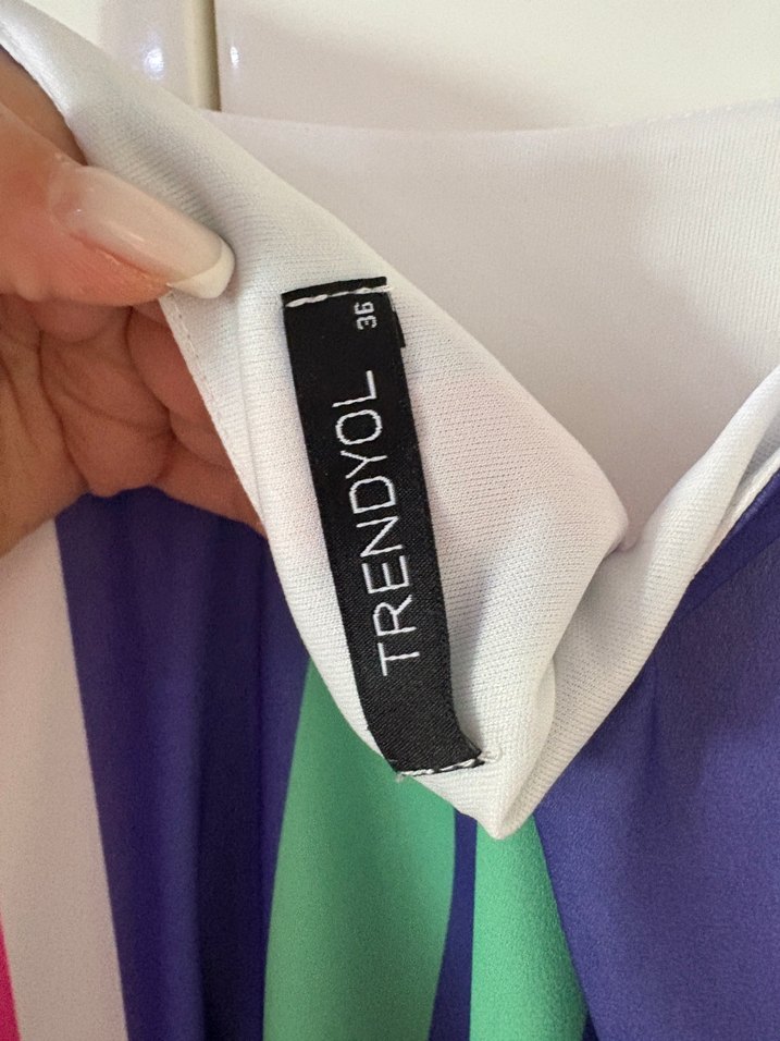 36 Neden Çiçek Desenli Uzun Askılı elbise - Görsel 3