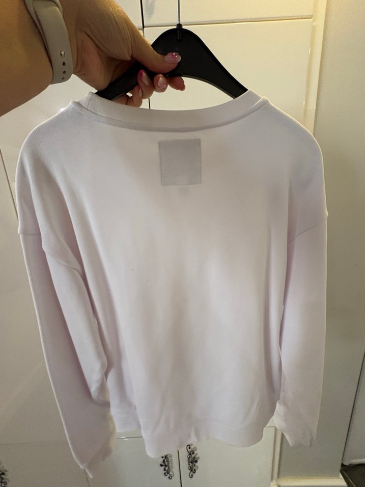 Beyaz Kadın Armani Exchange Pamuklu Sweatshirt - Görsel 4