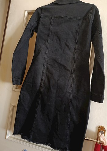 Siyah Uzun Kot Ceket elbise - Görsel 6