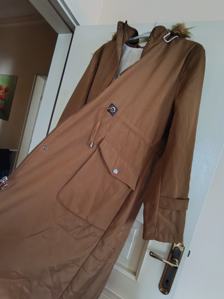 fullamoda - Beli Lastikli Cepli Büyük Beden Kaban - Görsel 4