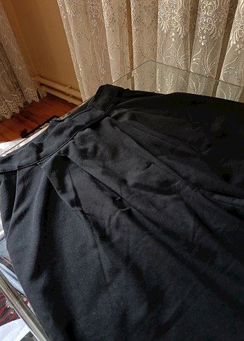 Cırt Cırtlı Fermuarlı Palazzo Kumaş Pantolon - Görsel 4