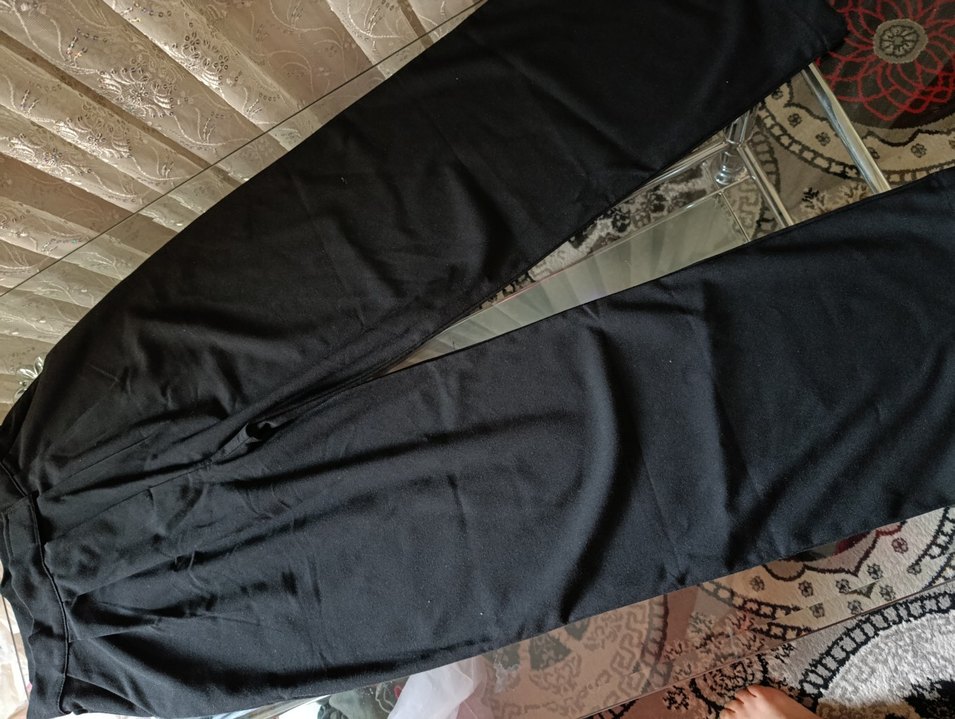 Cırt Cırtlı Fermuarlı Palazzo Kumaş Pantolon - Görsel 3