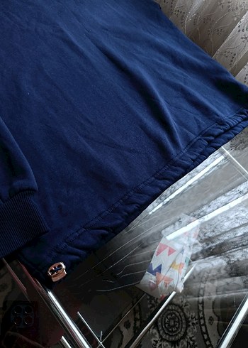 3 İplik Basic Yakası Pelüş Detaylı Beli Stoperli Sweatshirt - Görsel 4