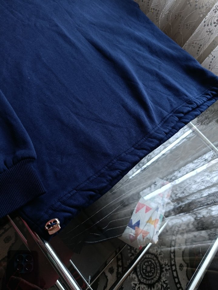 3 İplik Basic Yakası Pelüş Detaylı Beli Stoperli Sweatshirt - Görsel 4