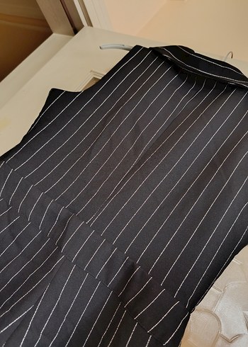 Kadın siyah Çizgili Uzun Tulum - Görsel 4