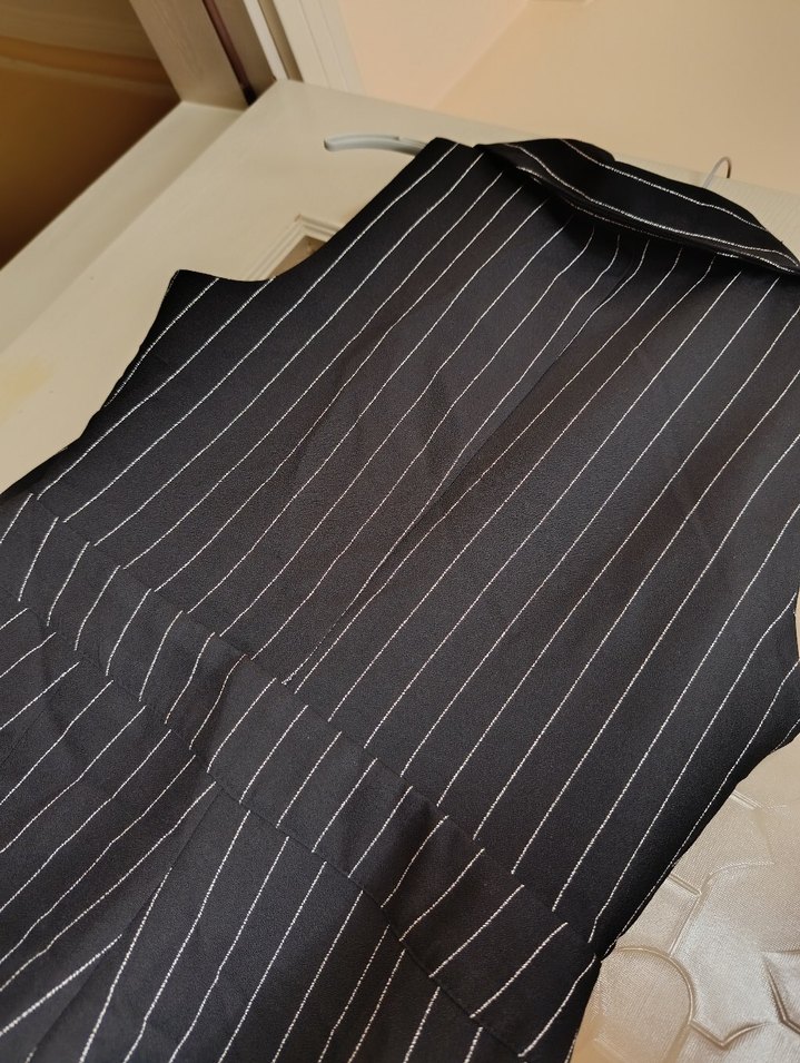 Kadın siyah Çizgili Uzun Tulum - Görsel 4