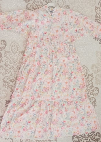 Çiçek Desenli Uzun Yeni Sezona Uygun Modal Keten Kumaş - Görsel 6